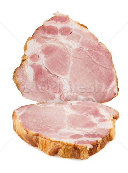 Foto stock: Tocino · aislado · blanco · alimentos · desayuno · insalubre