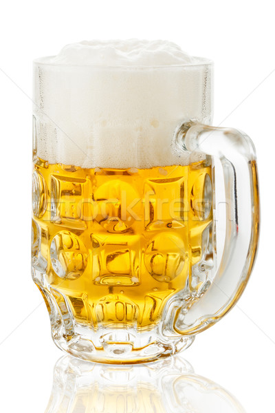 Cerveja caneca vidro isolado branco ouro Foto stock © DimaP