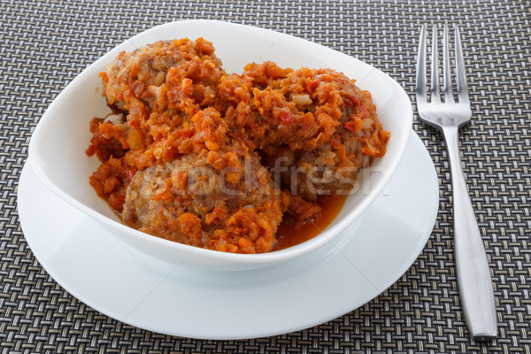 Morcov pansament servit alimente restaurant Imagine de stoc © DimaP