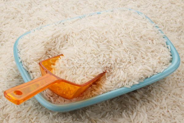Escavar completo arroz azul recipiente laranja Foto stock © DimaP
