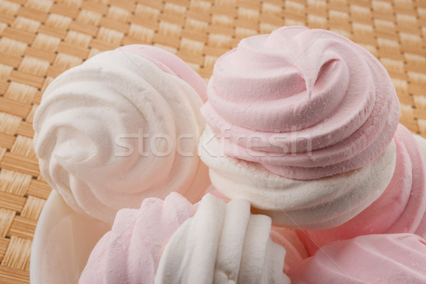 Rosa branco toalha de mesa superfície Foto stock © DimaP