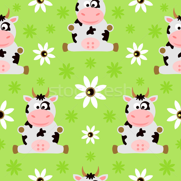 Seamless background cartoon with cow Stock photo © Dimpens
