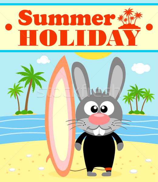  Summer holiday background with rabbit Stock photo © Dimpens