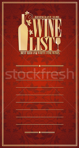 Vintage  Wine List design card  Stock photo © Dimpens