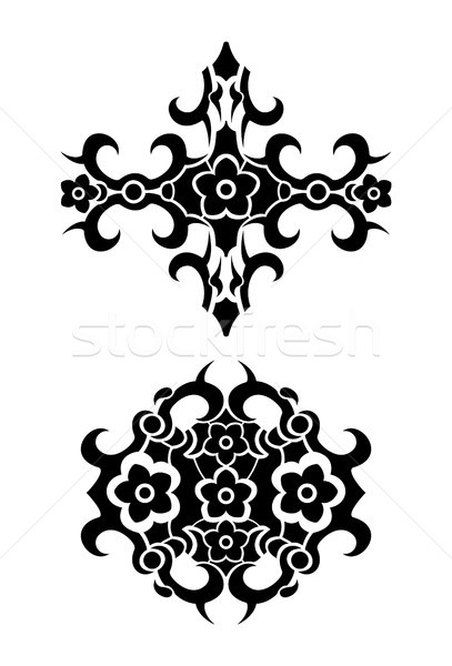 花 部族 入れ墨 セット 抽象的な デザイン ストックベクター C Dimpens Stockfresh