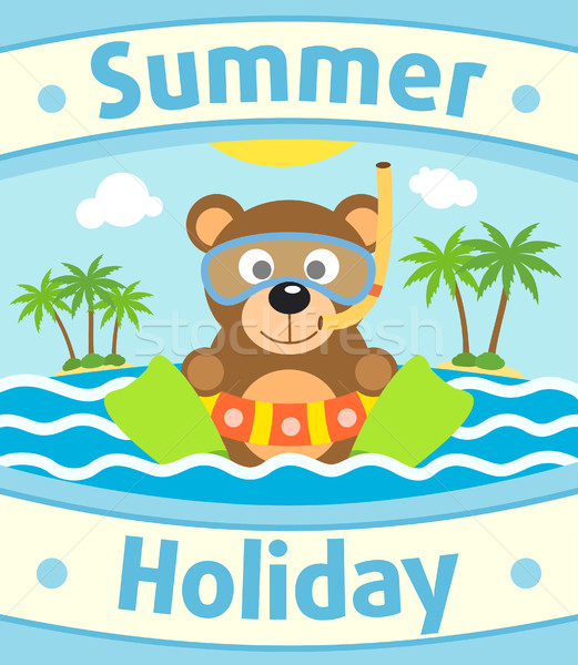 Summer sea background with bear Stock photo © Dimpens
