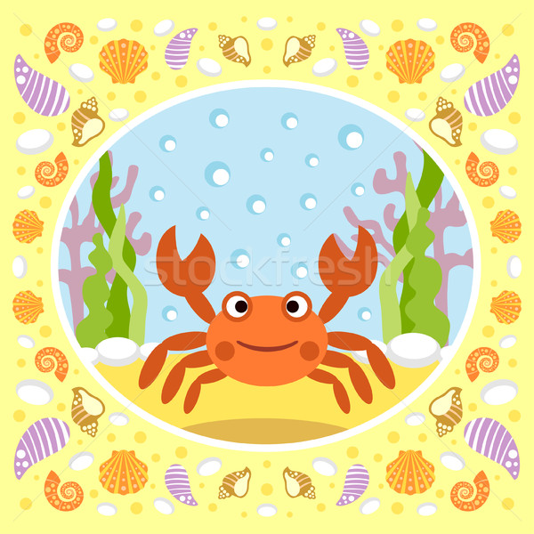 Sea background with crab Stock photo © Dimpens