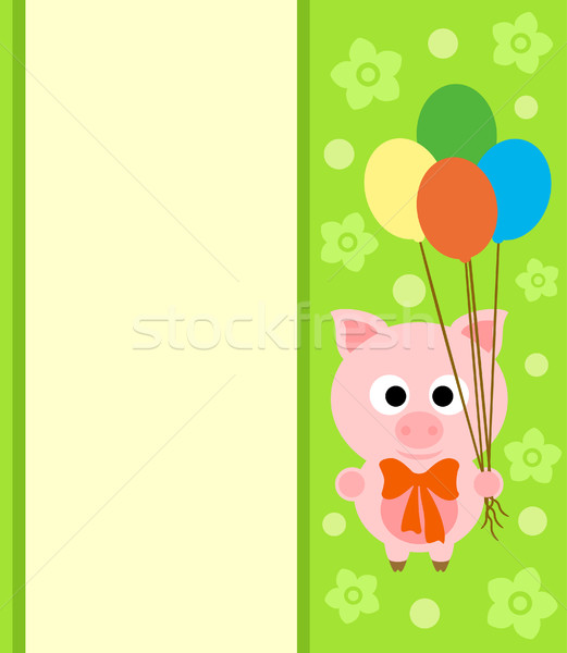 Stock photo:   Background card with pig