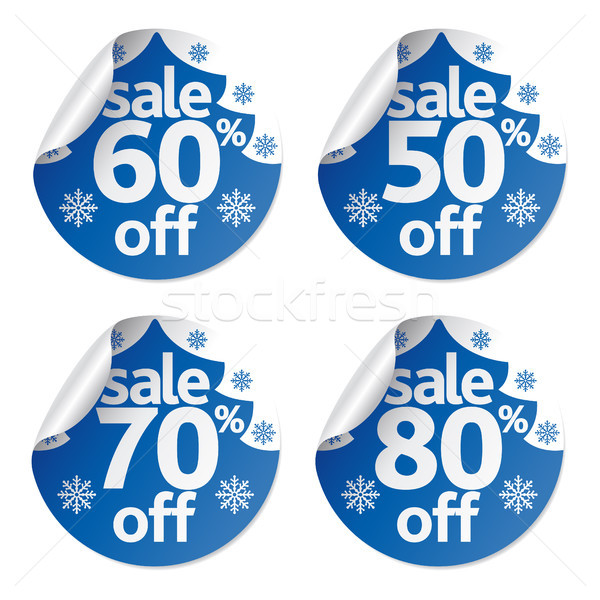 Stock photo:  Set Christmas sale stickers 