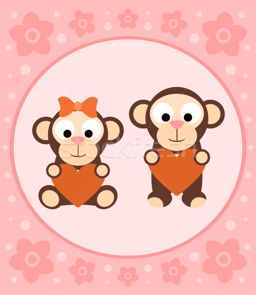  Background with monkeys cartoon Stock photo © Dimpens