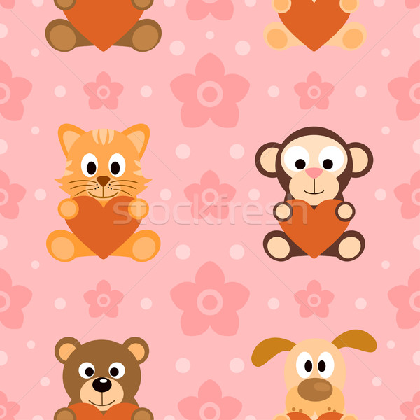 Seamless background card with animals Stock photo © Dimpens
