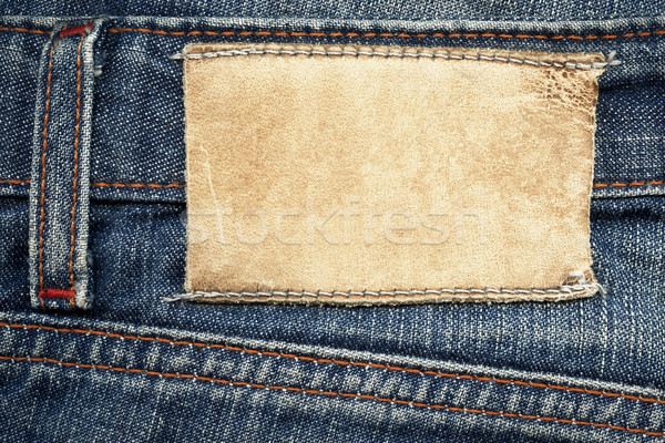 Cuero etiqueta jeans detallado primer plano Foto stock © Dinga
