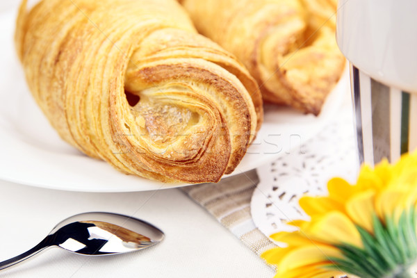 Fraîches croissant déjeuner table restaurant [[stock_photo]] © Dinga