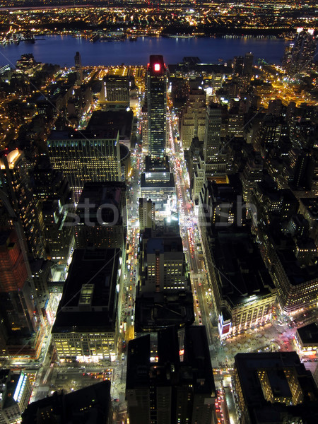 Manhattan notte view New York business Foto d'archivio © Dinga