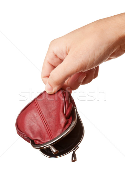 Hand holding empty money pouch Stock photo © Dinga