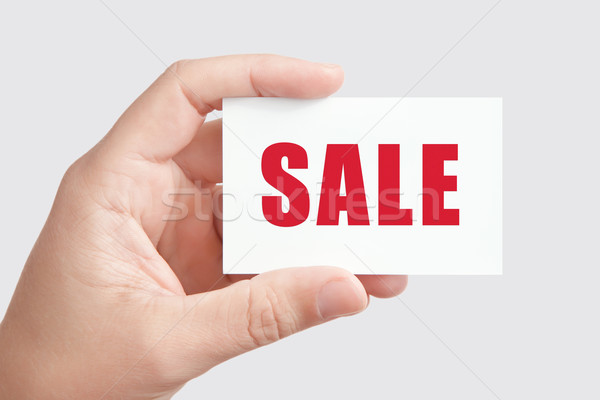 Stock photo: Hand holding card 