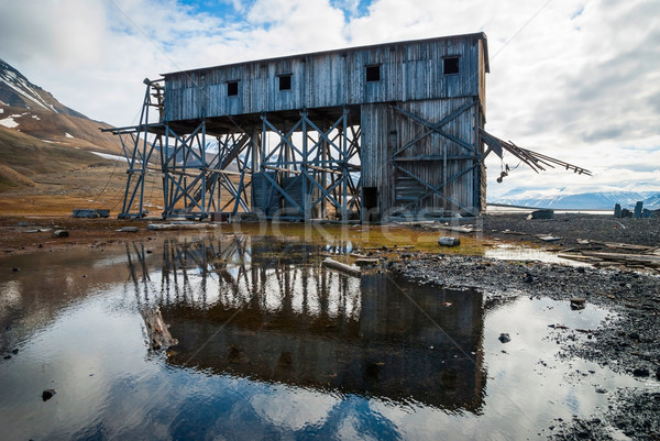 Abandoned coal mine transportation station in Svalbard Stock photo © dinozzaver