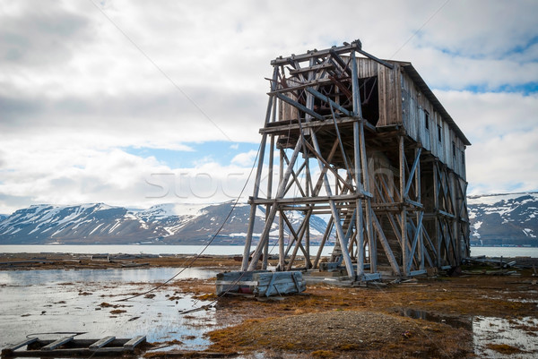 Abandoned coal mine transportation station in Svalbard Stock photo © dinozzaver