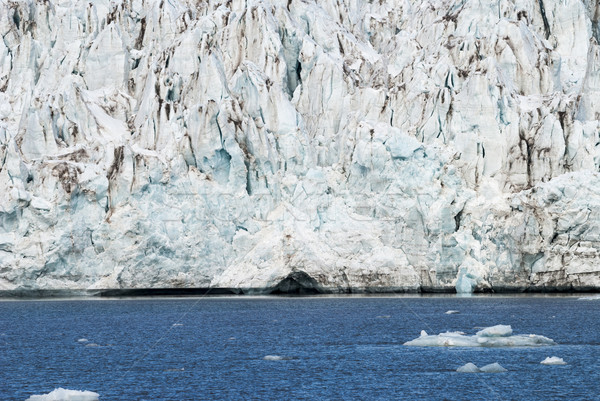 Ghetar arctic munţi in spatele apă mare Imagine de stoc © dinozzaver