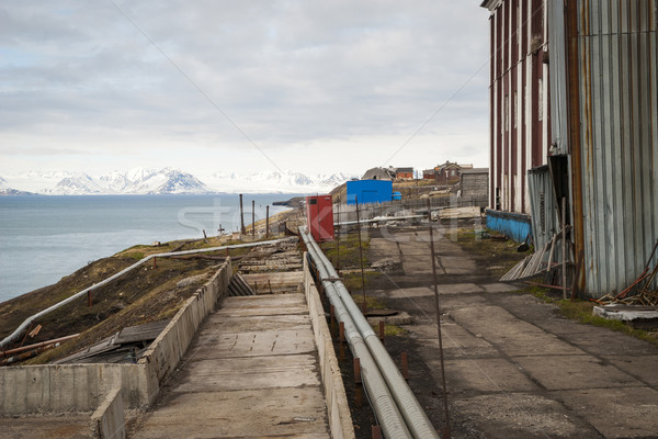 Abandoned street in Barentsburg, Svalbard Stock photo © dinozzaver