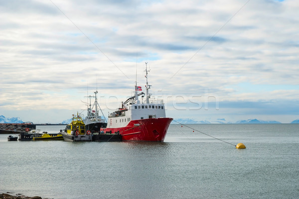 Gemi liman Norveç su manzara deniz Stok fotoğraf © dinozzaver