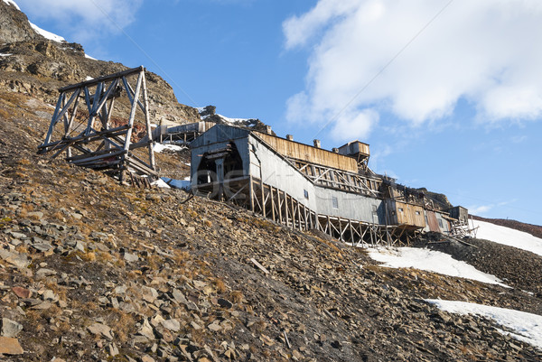 Kömür mayın istasyon terkedilmiş manzara ev Stok fotoğraf © dinozzaver
