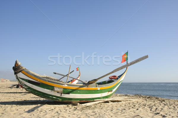 Oude vissen boten typisch strand water Stockfoto © dinozzaver