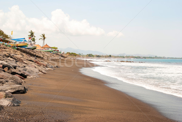 Lovina beach with typical indonesian boats, Bali Stock photo © dinozzaver