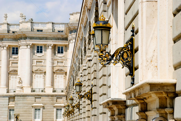 Royal palais Madrid réel détail lampes [[stock_photo]] © dinozzaver