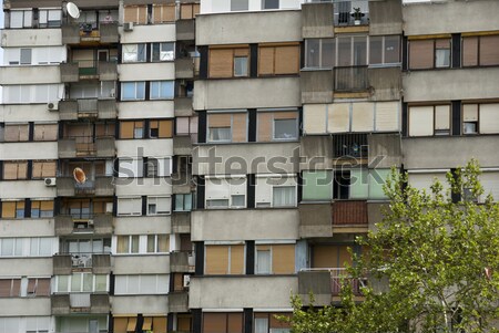 典型的な セルビア 悲しい 建物 ホーム ウィンドウ ストックフォト © dinozzaver