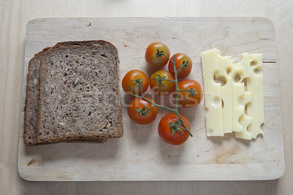 Raw food ingredinent on wooden cutting board Stock photo © dinozzaver