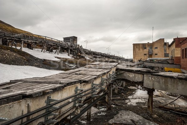 Heavy industry in Barentsburg, Russian settlement in Svalbard Stock photo © dinozzaver