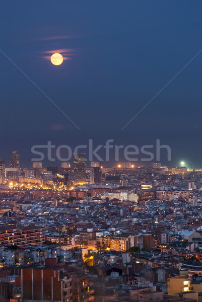 Barcelona at Night, Spain Stock photo © dinozzaver