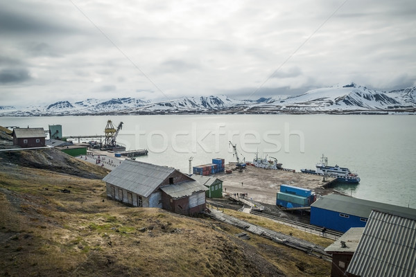 Port in Barentsburg, Russian city in Svalbard Stock photo © dinozzaver