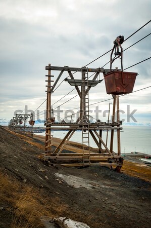 Old cable car for coal transportation, Svalbard, Norway Stock photo © dinozzaver