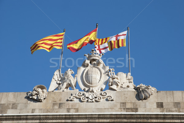 Spanish and Catalan flag Stock photo © dinozzaver