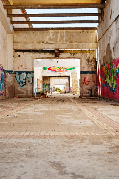 Interior of abandoned factory Stock photo © dinozzaver
