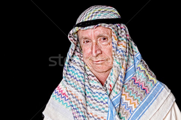 арабских портрет старые изолированный черный лице Сток-фото © diomedes66