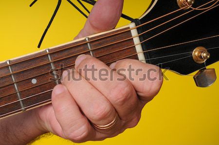 Gitarre Finger Position Hand Holz Schlüssel Stock foto © diomedes66