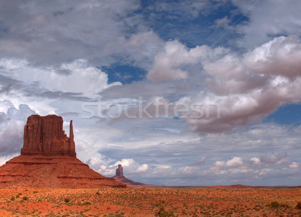 Vallei stormachtig weer Arizona natuur berg Stockfoto © diomedes66