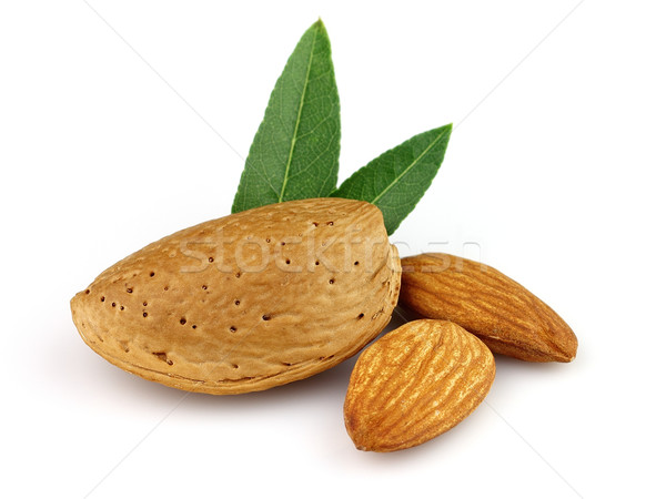 Almonds with leaves Stock photo © Dionisvera