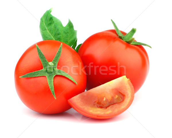 Fraîches tomate laisse couleur manger blanche Photo stock © Dionisvera