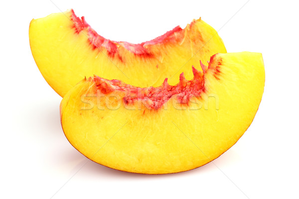 Perzik vers voedsel vruchten witte Stockfoto © Dionisvera
