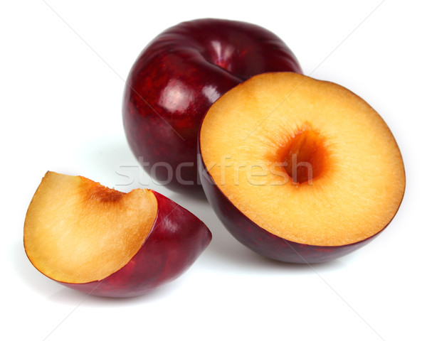 Proaspăt pruna alb sănătate nutritie alimente Imagine de stoc © Dionisvera