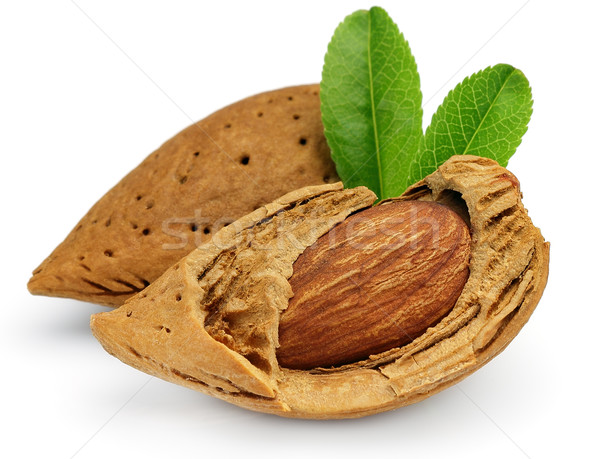 Almonds with leaves Stock photo © Dionisvera