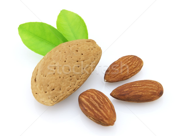 Almonds with leaves Stock photo © Dionisvera
