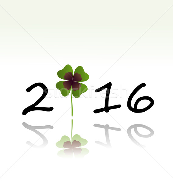 2016 biglietto d'auguri shamrock foglia sfondo verde Foto d'archivio © dip