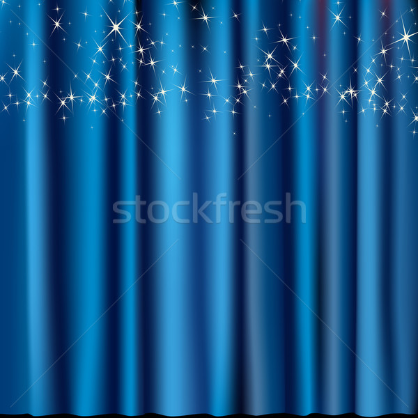 blue curtain with stars Stock photo © dip
