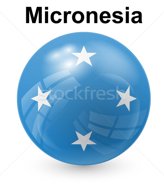 Stock foto: Mikronesien · offiziellen · Flagge · Design · Welt · Glas