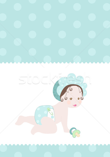 Baby Dusche Junge Karte Familie Party Stock foto © dip